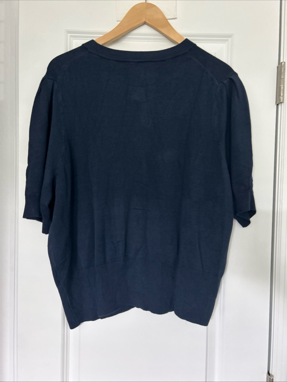 Time and Tru Women's Crewneck Cardigan Short Sleeves, Lightweight, XXL Navy, NWT - Picture 4 of 5